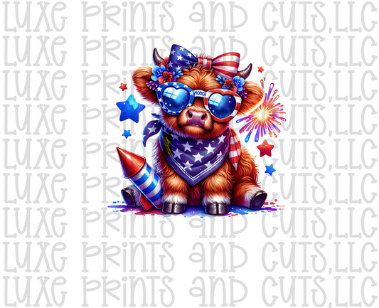 Colorful Highland Cow (TRANSFER ONLY)