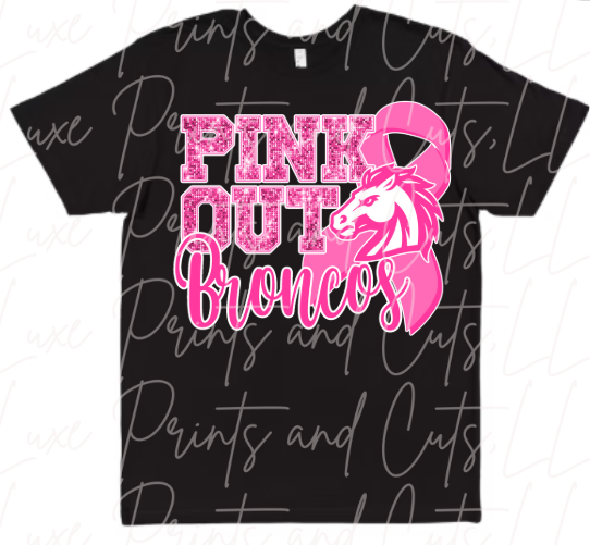 Pink out bling broncos