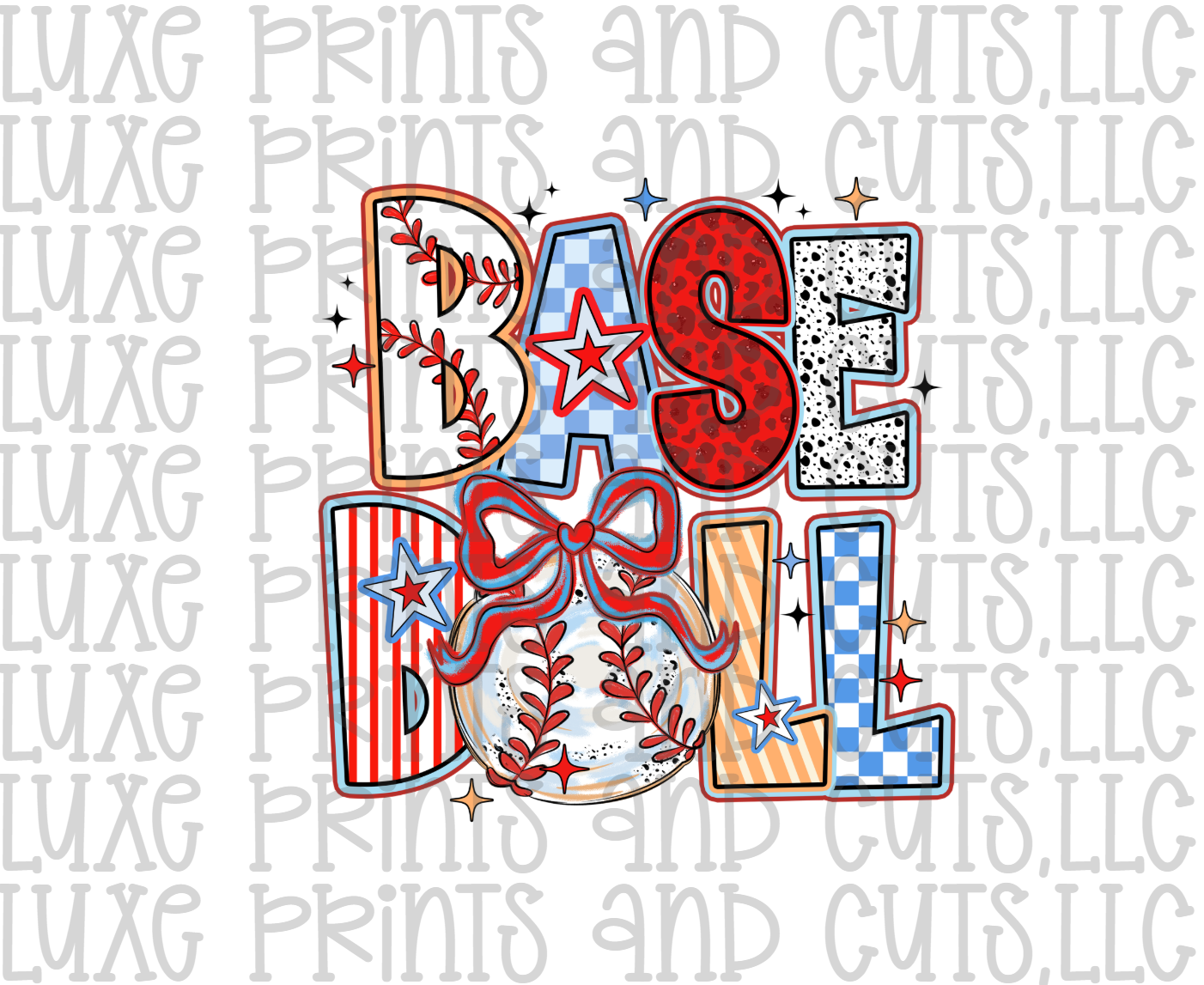 Cute Retro Baseball (TRANSFER ONLY)