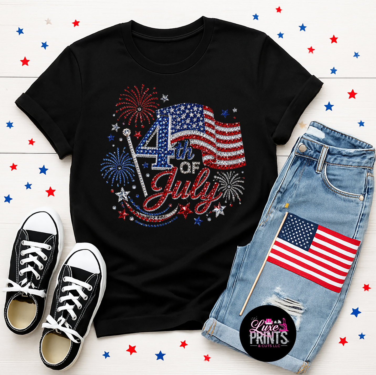 Rhinestone Effect 4th of July