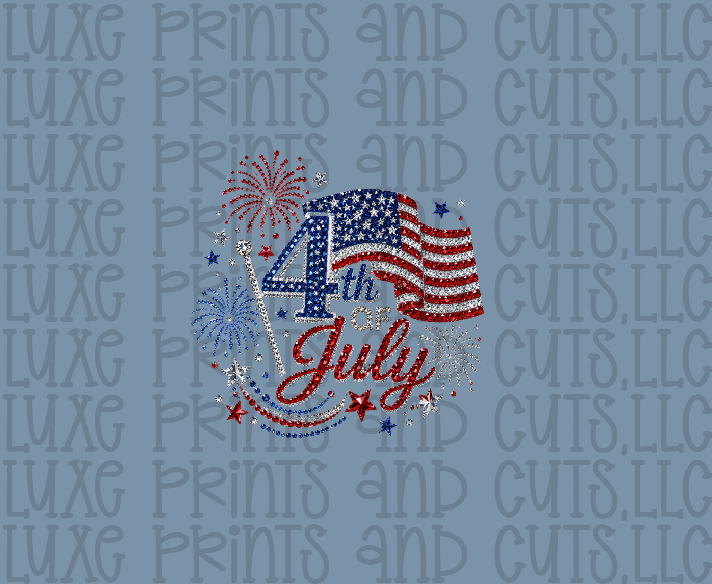 Rhinestone Effect 4th of July (TRANSFER ONLY)