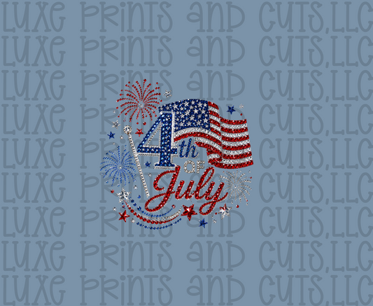 Rhinestone Effect 4th of July (TRANSFER ONLY)