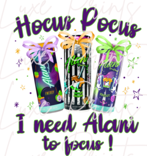 hocus pocus Alani cans (TRANSFER ONLY)