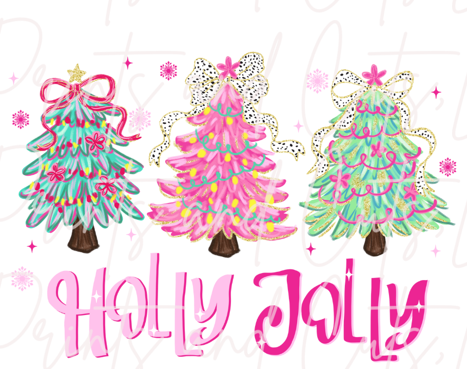 Holly Jolly Brushstroke (TRANSFER ONLY)