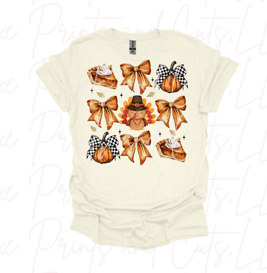 Checkered Bow Thanksgiving