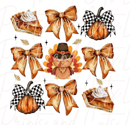 Checkered Bow Thanksgiving (TRANSFER ONLY)