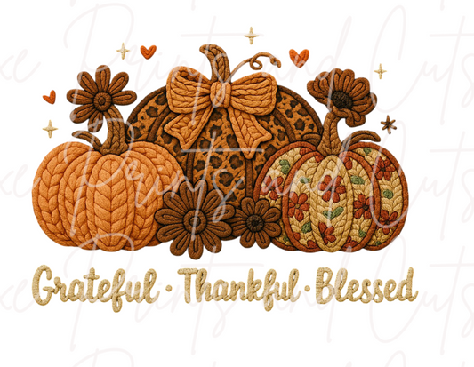 Crochet Grateful,Thankful and Blessed (TRANSFERS ONLY)
