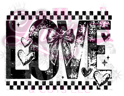 Distressed Love Checkered (TRANSFER ONLY)