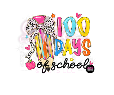 Dalmatian Brushstroke 100 Days of School (TRANSFER ONLY)