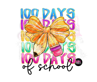 Shimmer Brushstroke 100 Days of School (TRANSFER ONLY)