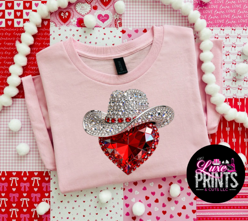 Look like Rhinestone Cowboy Hat and Heart