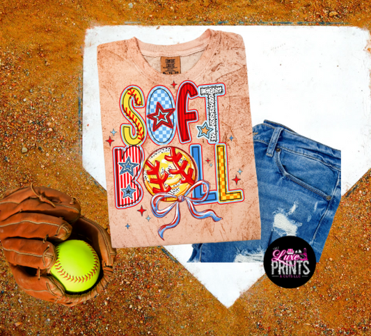 Softball Brushstroke Comfort Colors Color Blast