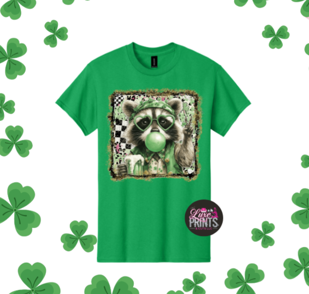 Preppy Racoon St. Patrick's