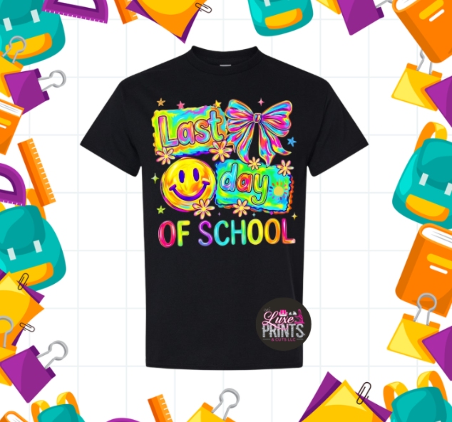 Last Day of School Brushstroke Neon Colors