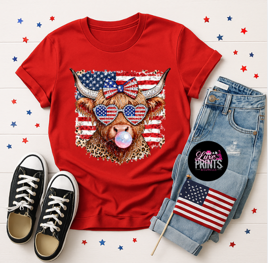 Patriotic Highlands Cow