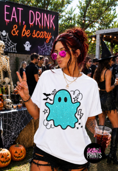 Turquoise Cute Ghost