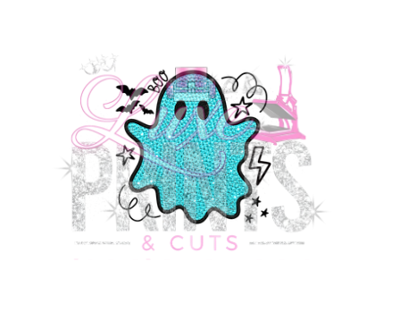 Turquoise Cute Ghost (Transfer only)