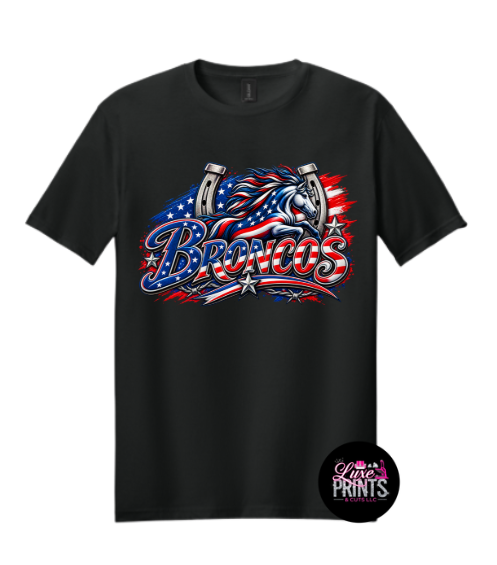 Patriotic Broncos Horseshoe