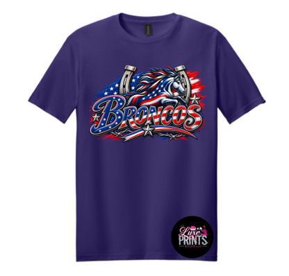 Patriotic Broncos Horseshoe