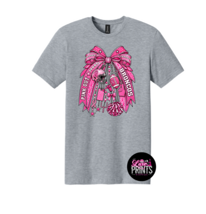 Pink Out Broncos Spirit Bow