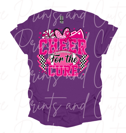 Cheer For The Cure Checkered Lighting Bolt