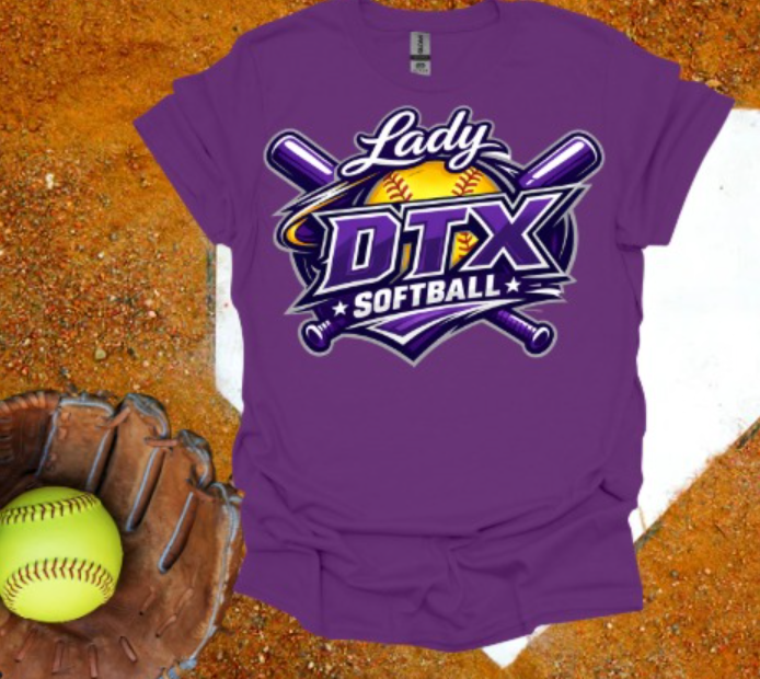 Lady DTX yellow softball swoosh!