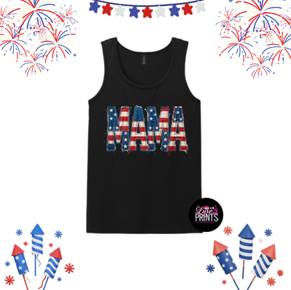 Patriotic Faux Patchwork MAMA