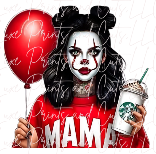 Clown neck tattoo mama (TRANSFER ONLY)