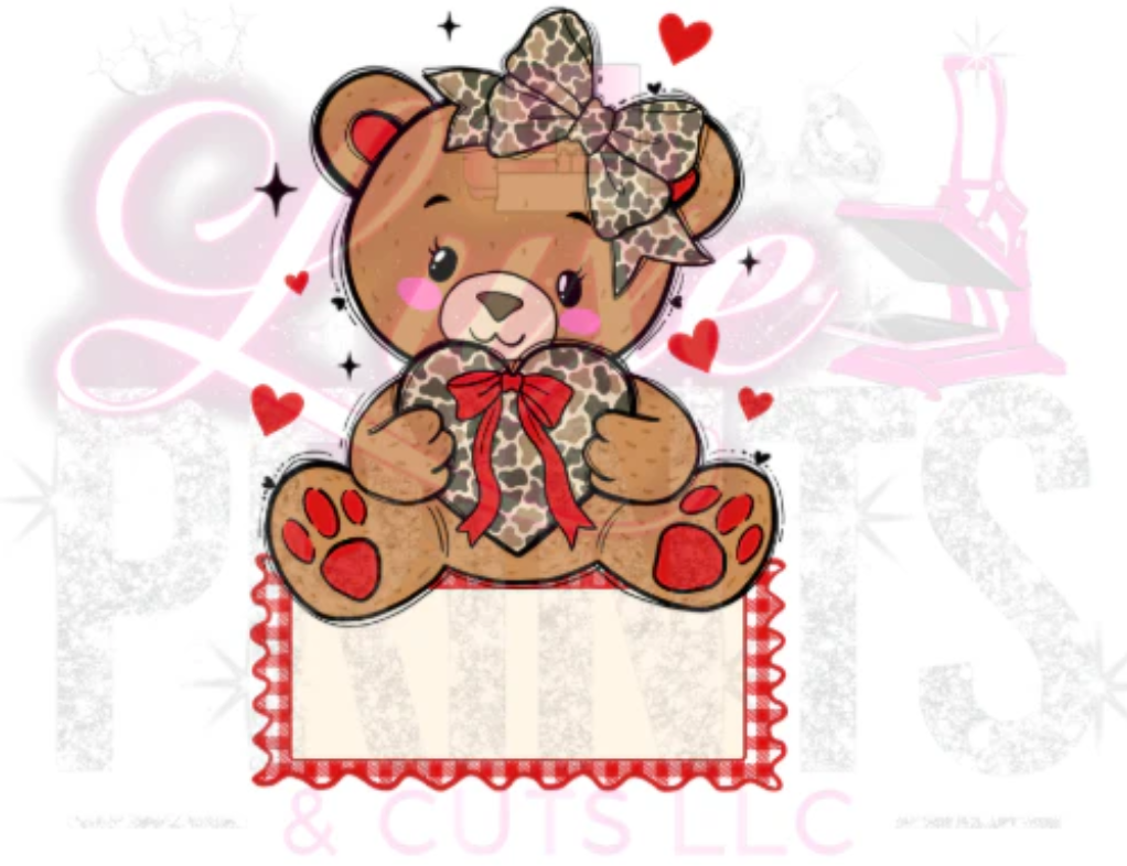 Boy & Girl Camo Personalized Valentine Bear (TRANSFER ONLY)