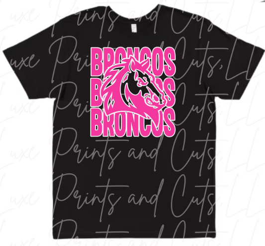 Broncos Stacked Pink Out