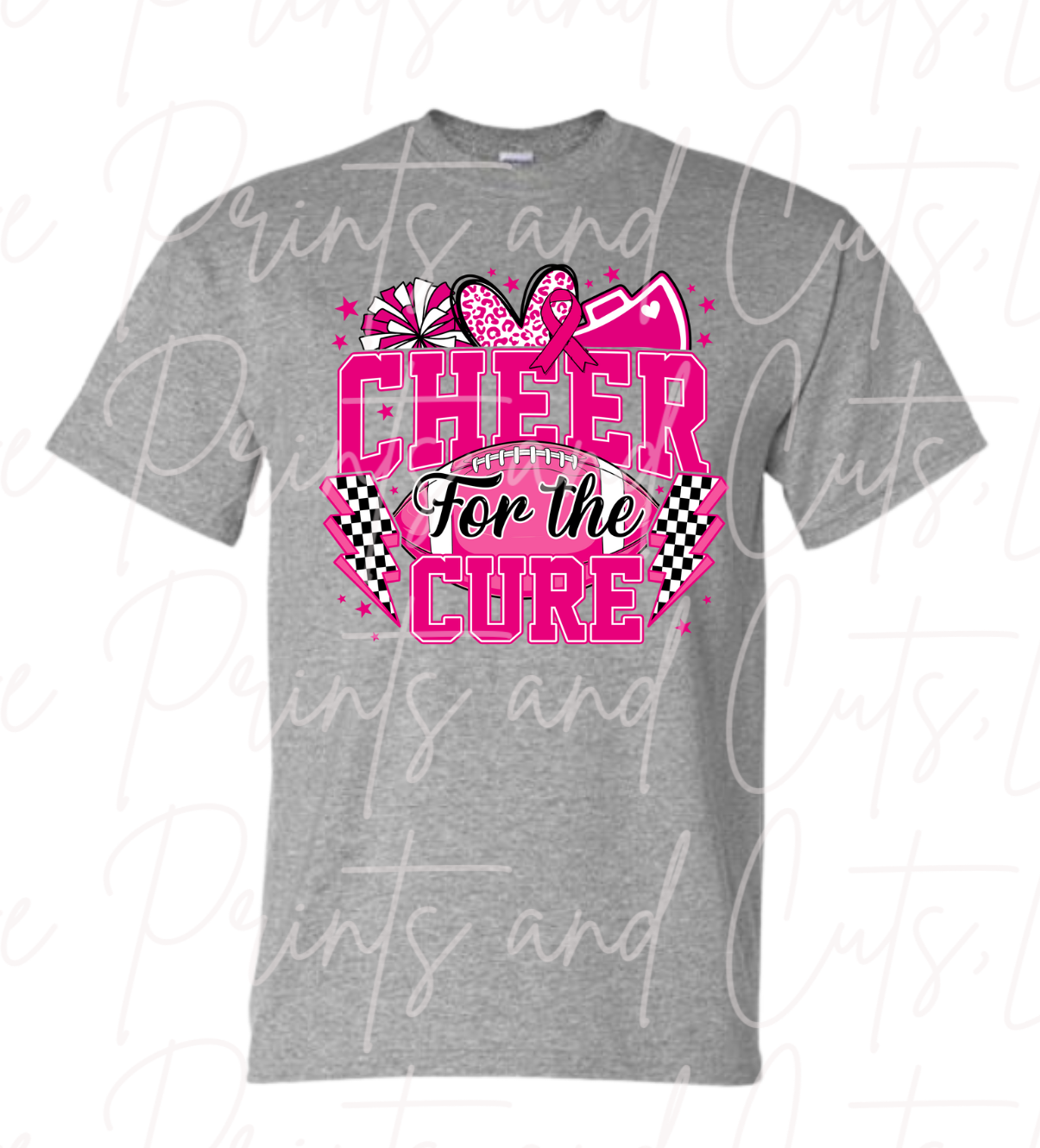Cheer For The Cure Checkered Lighting Bolt