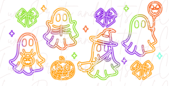 Neon Cute Ghost (TRANSFER ONLY)