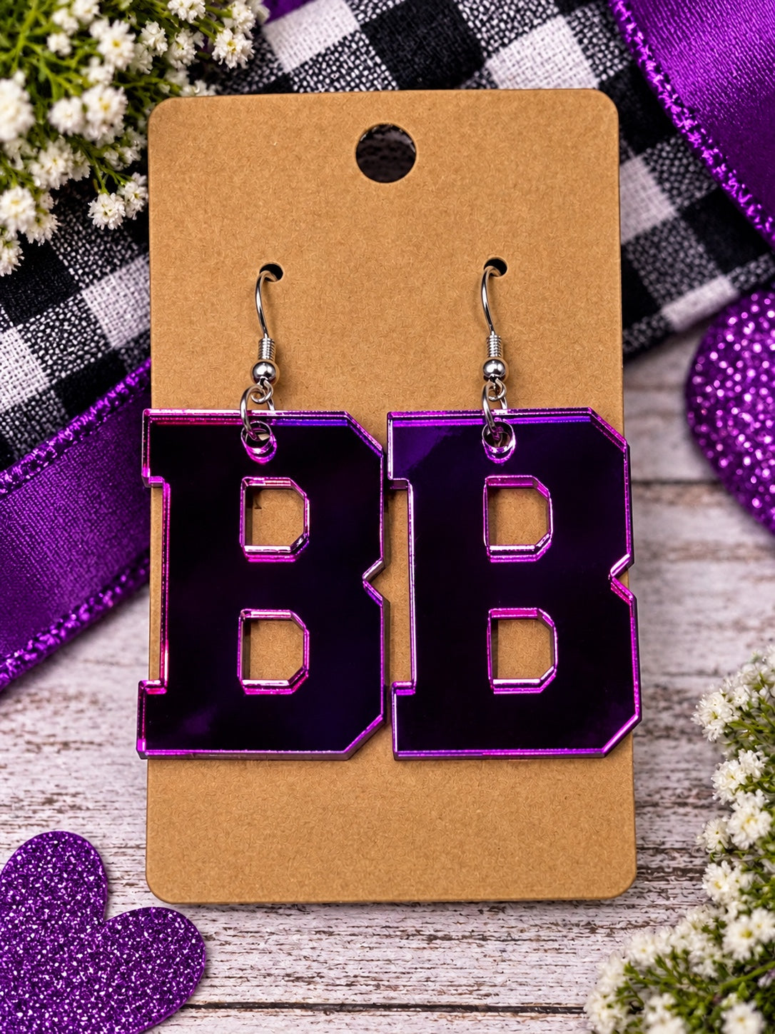 Dayton B purple mirror earrings
