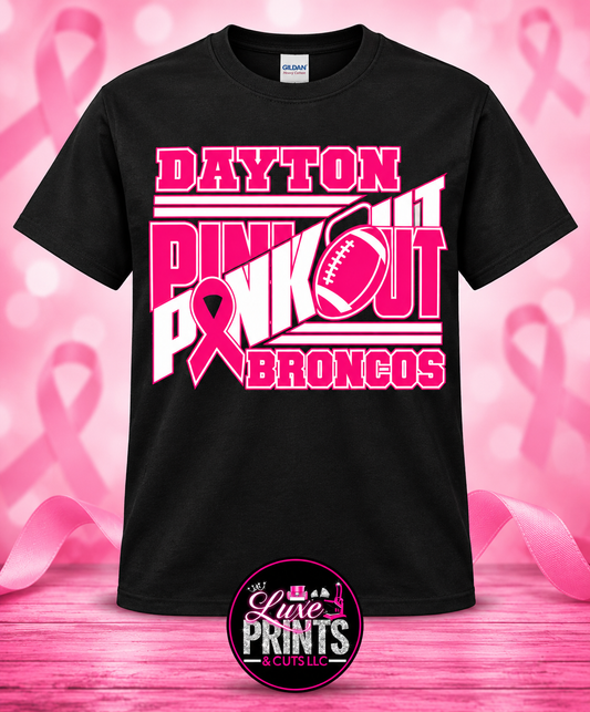 Dayton Broncos Pink Out shirt - Black