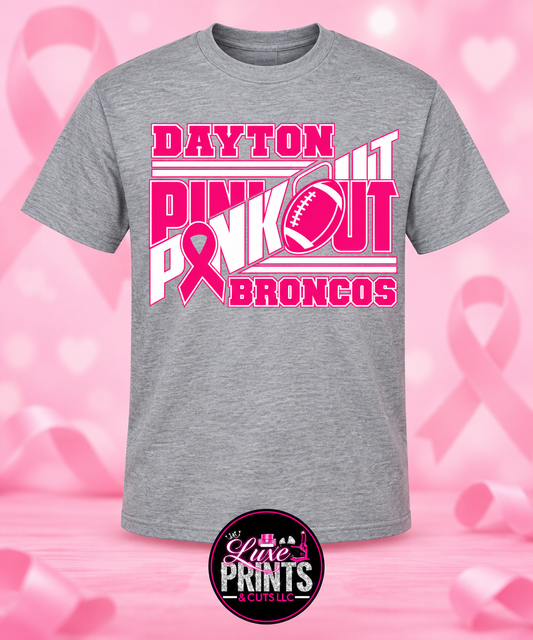 Dayton Broncos Pink Out shirt - Grey