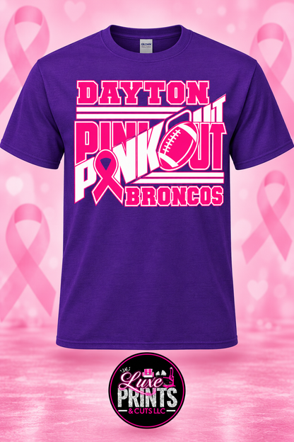 Dayton Broncos Pink Out shirt - Purple
