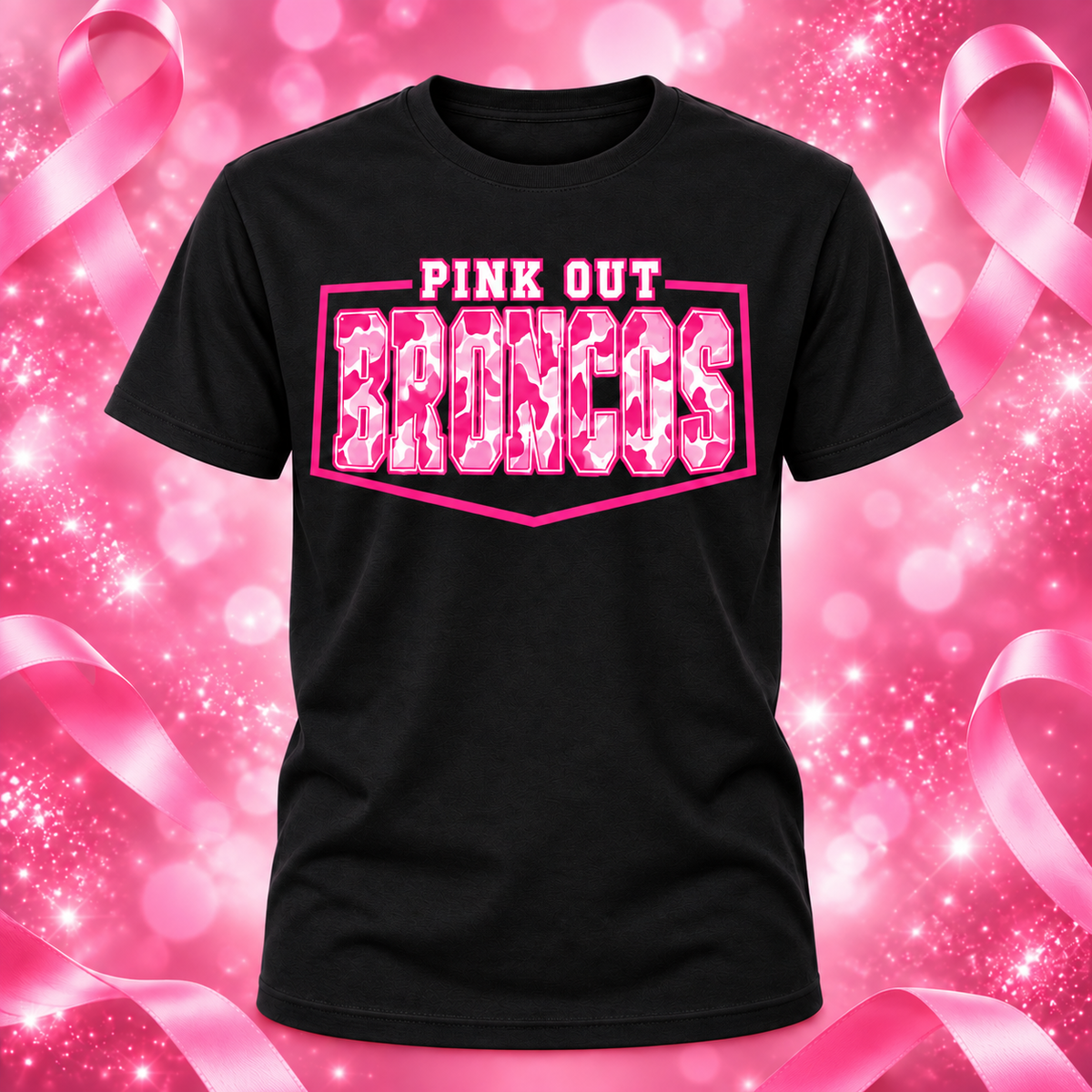 Black Dayton Broncos Pink Out shirt