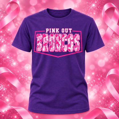 Purple Dayton Broncos Pink Out shirt