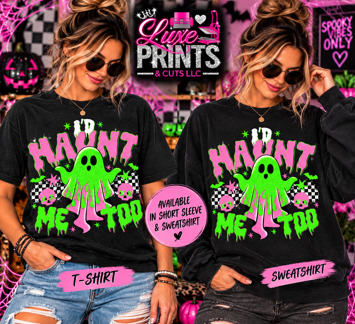 I'd Haunt Me Too T-shirt and sweatshirt mockup
