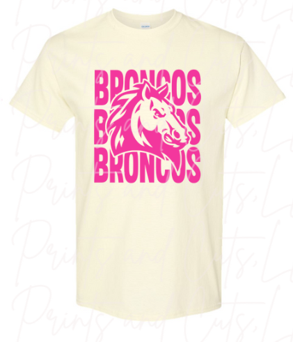 Broncos Stacked Pink Out