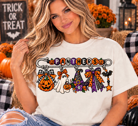 Panthers Halloween charms Gildan shirt mockup