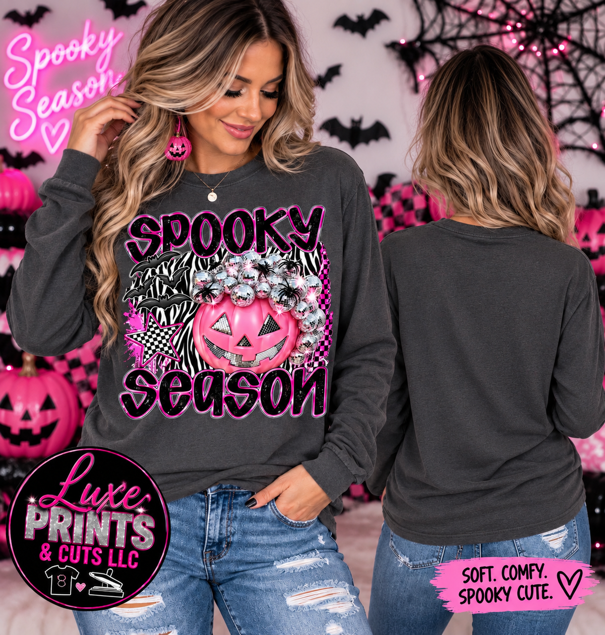 Spooky Season Gildan long sleeve mockup