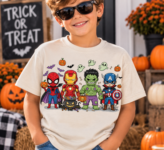 Superhero Halloween kids Gildan shirt mockup