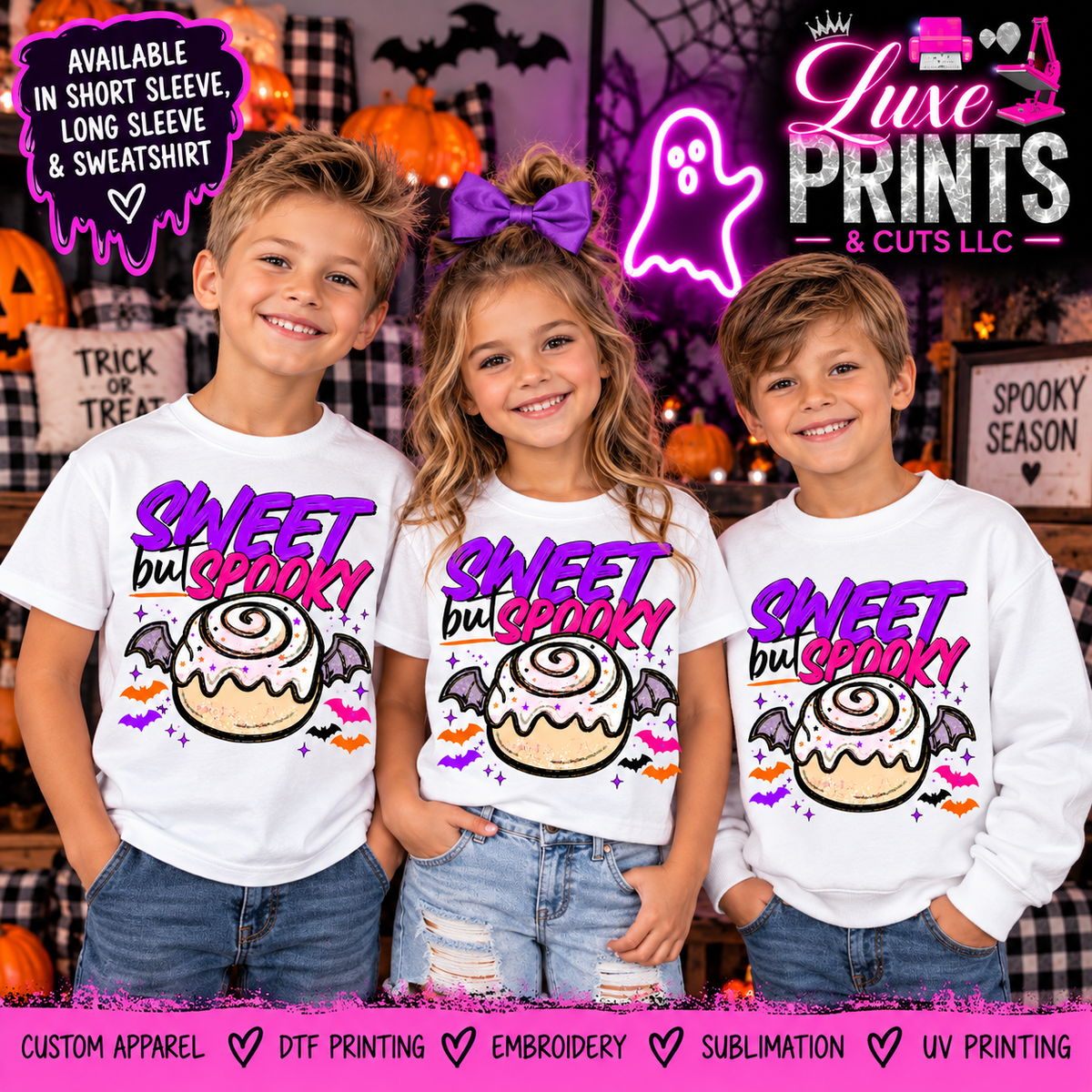 Sweet But Spooky kids apparel mockup