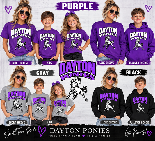Dayton Ponies apparel mockups
