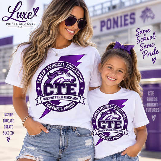 Woodrow Wilson Junior High CTE Powerful Ponies shirt mockup