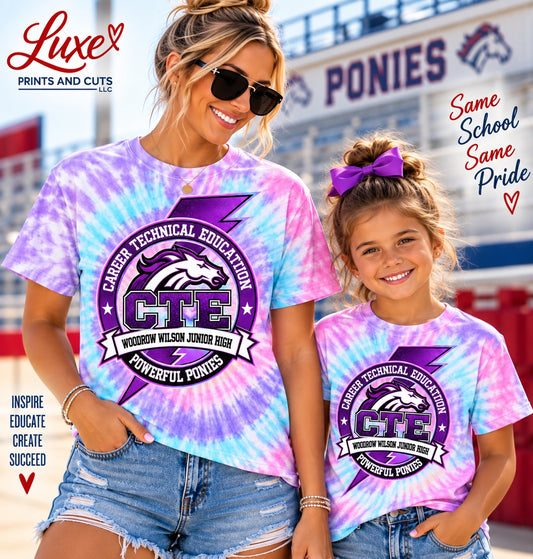 Woodrow Wilson Junior High CTE Tie-Dye shirt mockup